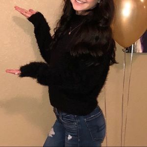 Furry black sweater
